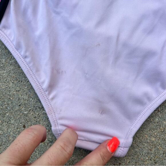 Torrid Slim Fix Underwire Piping One Piece Swimsuit Purple Floral Water 0 D/DD - Picture 2 of 8